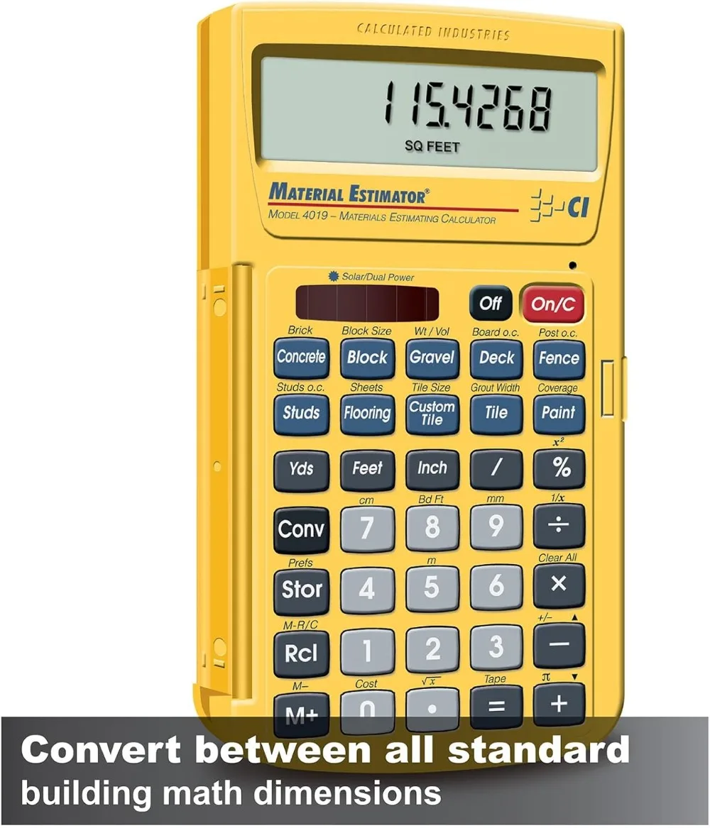 آلة حاسبة تقدير المواد لمشاريع وبناء DIY |   حساب التكلفة السهلة للأقدام والبوصات والساحات