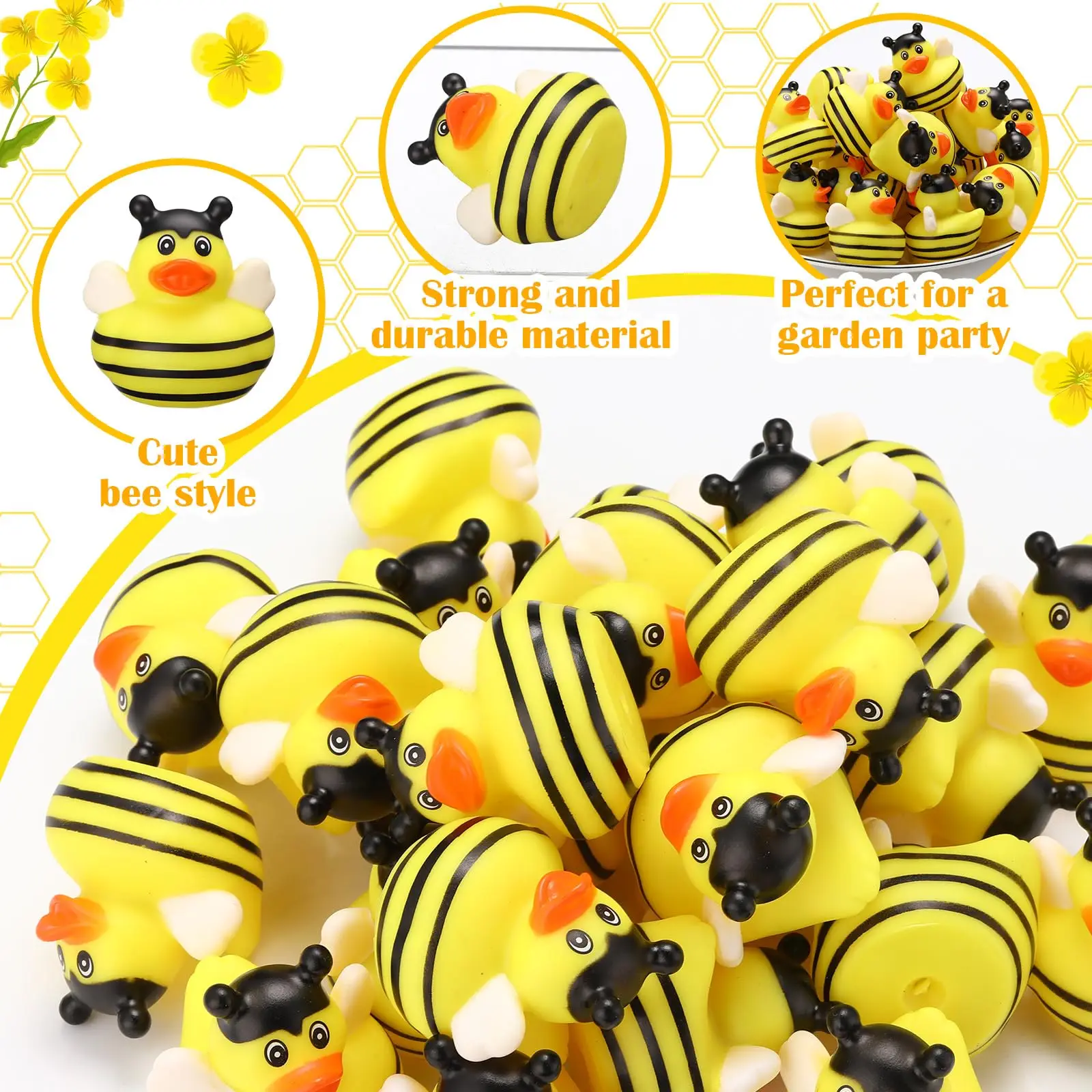 1pcs Bee Rubber Ducks Toys Fun and Adorable Toy Duck Ducks Gifts Birthday Party Duck Toys Floating Duck Classroom Reward Gift