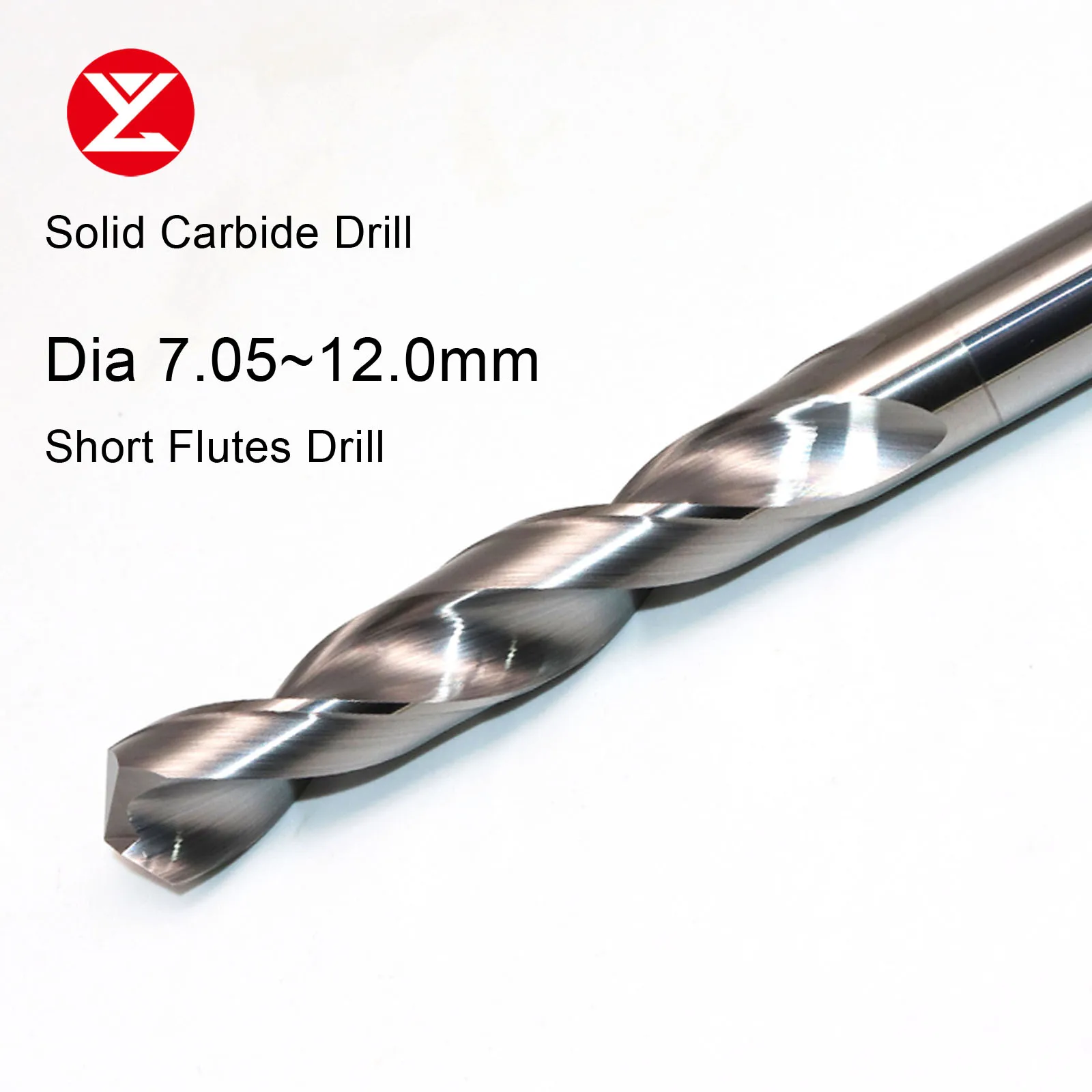 CNC Dia.7.05~12mm Solid Carbide Drills Tools Metal High Accuracy Twist Bits Jig Tungsten Steel for Copper and Aluminum