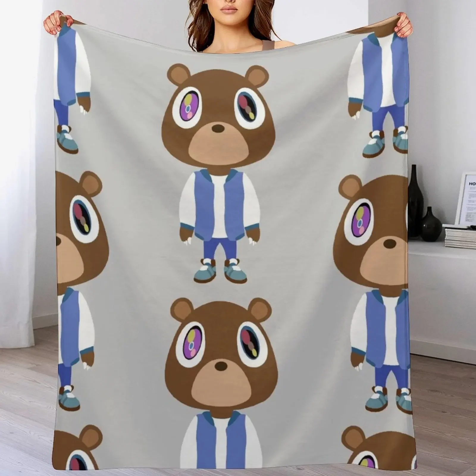 

Kanye Bear Throw Blanket For Baby Decorative Sofa bed plaid Bed Blankets