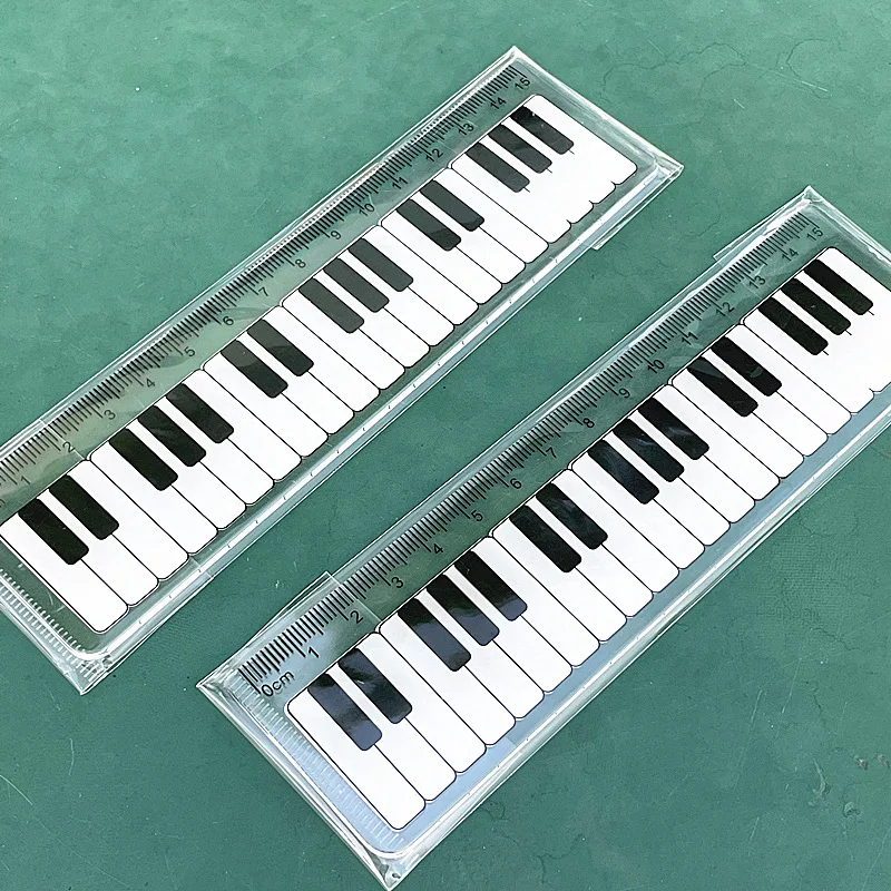 40pcs Creative Piano Rulers for Kids Kawaii Desk Accessories Cute Stationery School Supplies Wholesale High Quality 15cm Ruler