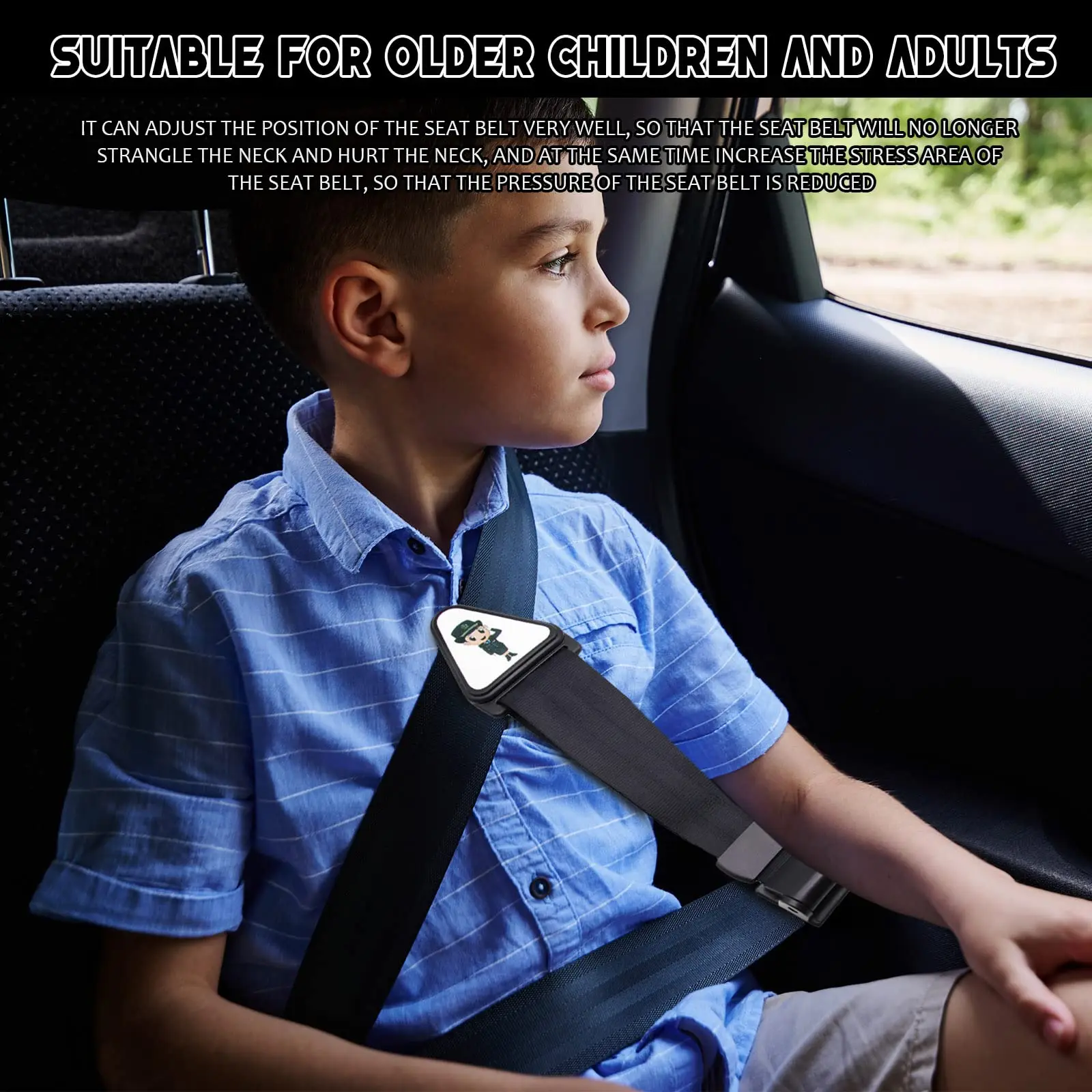 Universal Children Seat Belts Adjuster Triangular Holder Fixation Anti-stroke Belt Shoulder Guard Buckle For Children Protection