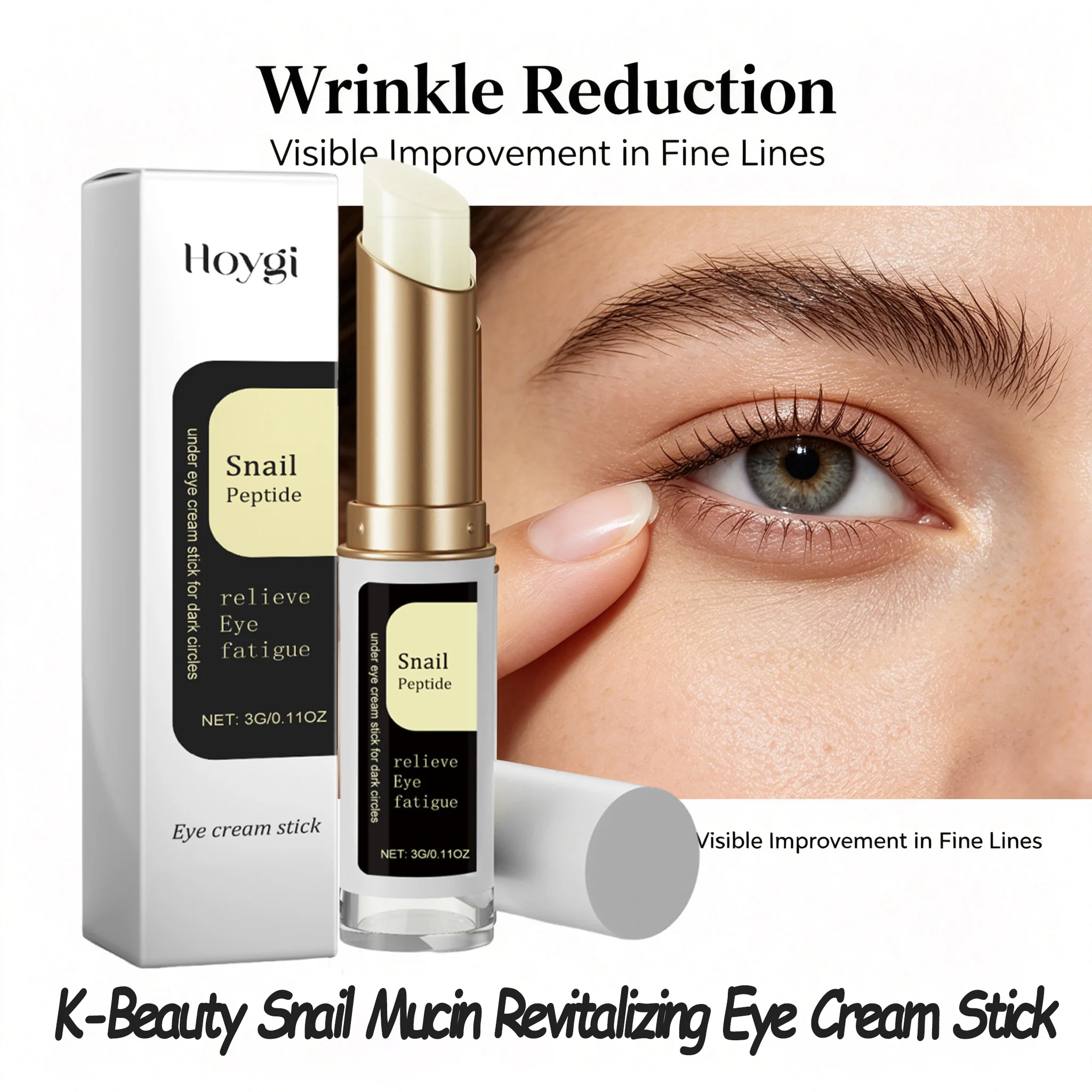 Snail Mucin Eye Cream Stick Fade Fine Lines Wrikle Improve Dark Circles Firming Eye Bags Puffiness Revitalizing Under Eye Care