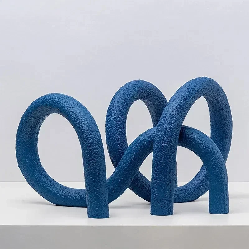 Irregular Knot Line Statue Resin Crafts Abstract Artwork Desk Decoration Creative Twisted Knot Sculpture Room Aesthetics Decor