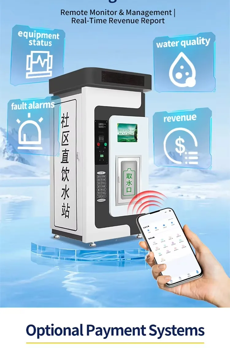 Purified Water Filling Vending Machine with Reverse Osmosis Filtration Touchscreen Display Corrosion-Resistant Galvanized Sheet