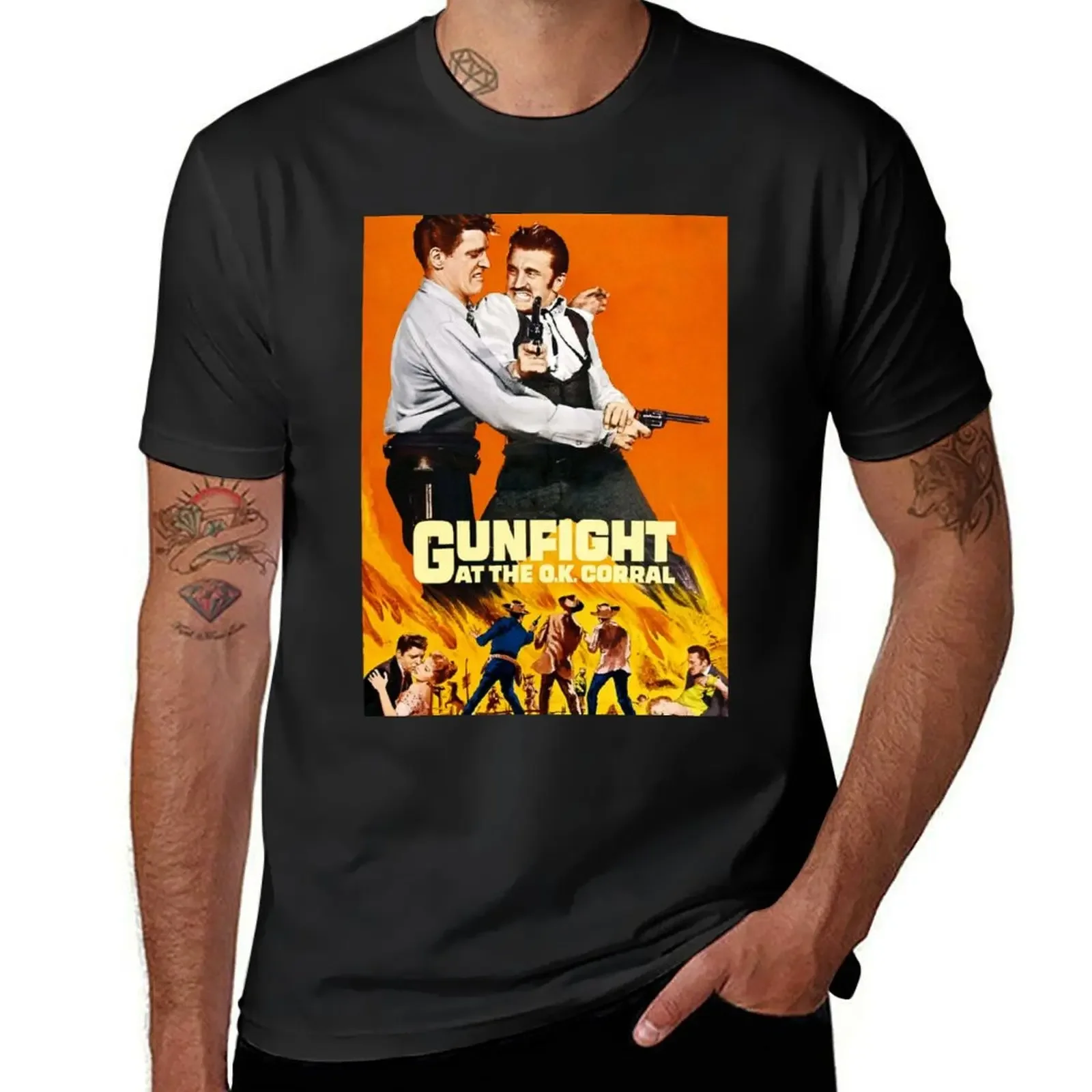 Gunfight at the O.K. Corral vintage T-Shirt Short sleeve tee boys whites korean fashion heavy weight t shirts for men