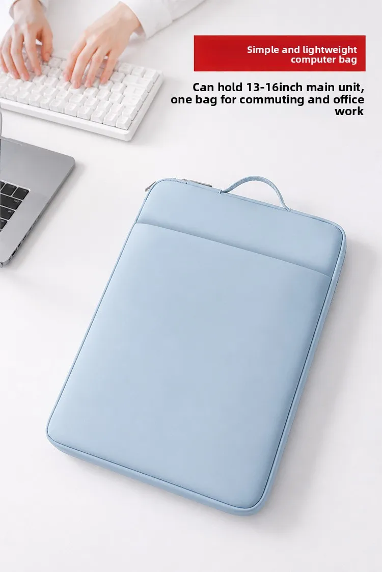 PU-Leder Laptop-Handtasche 11-15,6 Zoll Wasserdichte Hülle für Notebooks mit Plüschfutter – Detail 1