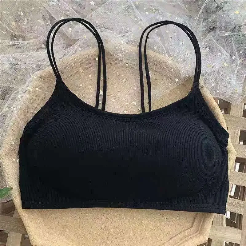 Bralette For Women New One-Piece Backless Bra Women Crop Top Tube Top Seamless Push Up No Wire Cross Back Tube Crop Top