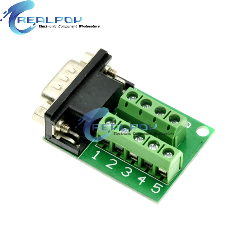 D-Sub 9pin Solderless Connectors DB9 RS232 Serial to Terminal Female Male Adapter Connector Breakout Board ﻿