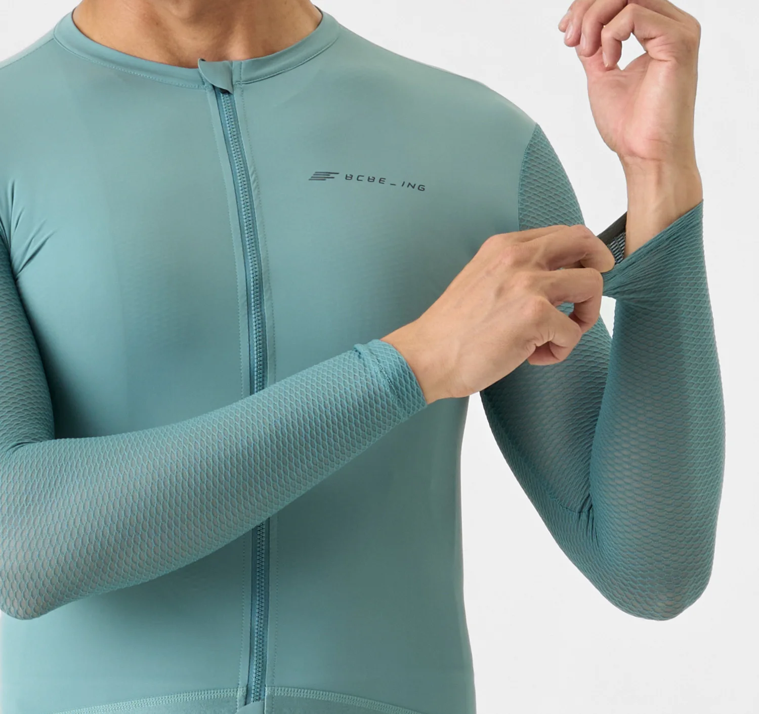 BCBE-ING Leichtes Radtrikot mit langen Ärmeln, atmungsaktives Netzgewebe, Fahrradbekleidung, schnell trocknende Fahrradbekleidung, Rennrad-Shirts – Detail 5