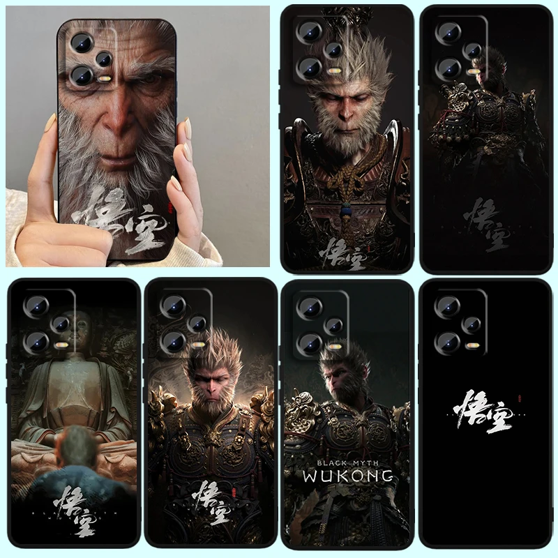 Black Myth Wukong Game Cool For Xiaomi Redmi Note 13 12R 12 12S Turbo 11 11T 11S 10 10S Pro Plus 5G Black Back Phone Case