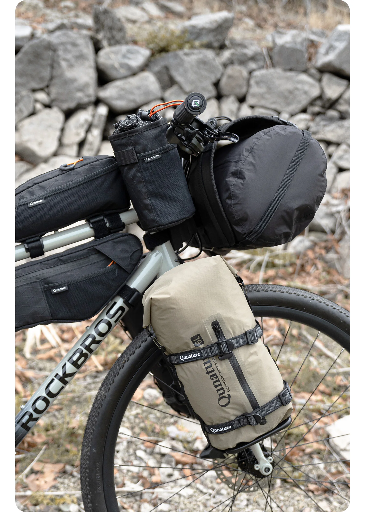 Qunature 2er-Set Fahrradlenker-Flaschentasche MTB/RB Vorderrahmentasche Isolierte Kühltasche Faltbare Fahrradlenkertasche Umhängetasche – Detail 12