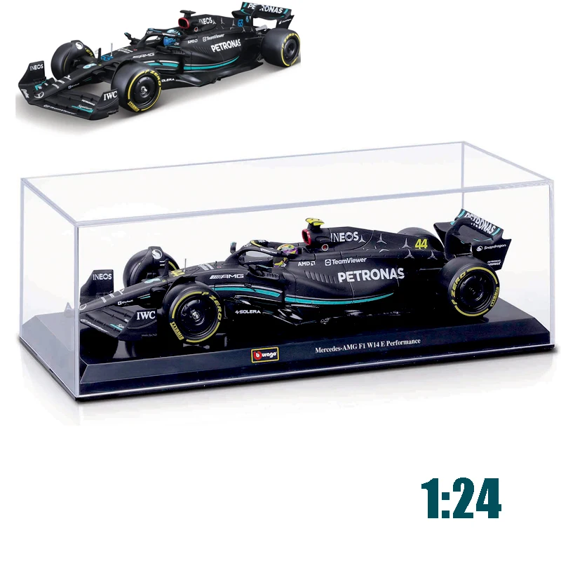 

Bburago 1:24 W14 Mercedes-AMG F1 Team 2023 Large Size Special Edition #44 Hamilton Alloy Car Model Formula Racing Diecast Toy