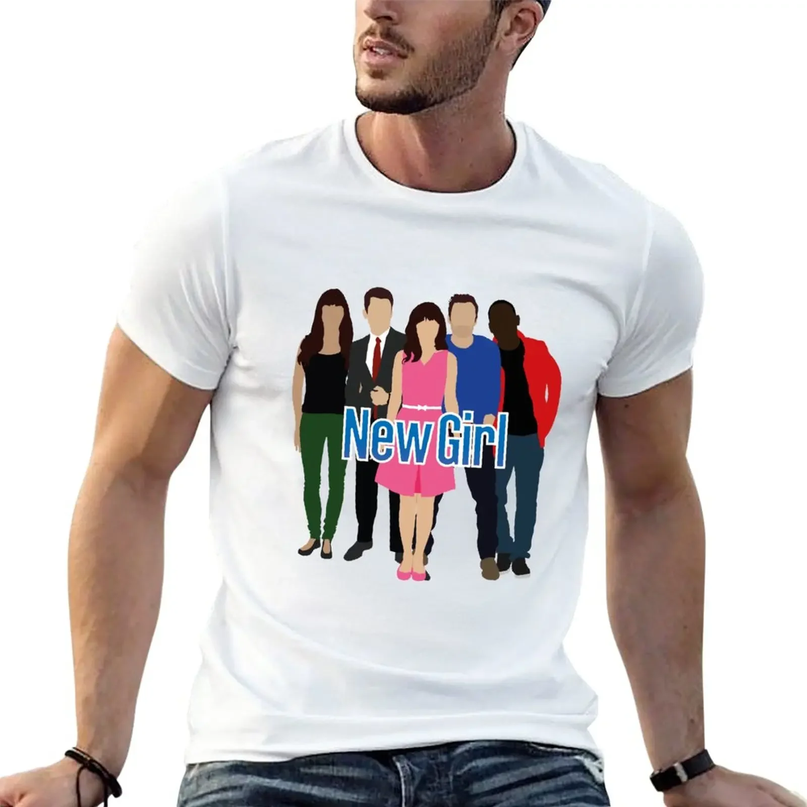 New New Girl Cast T-Shirt plus size t shirts kawaii clothes men t shirts