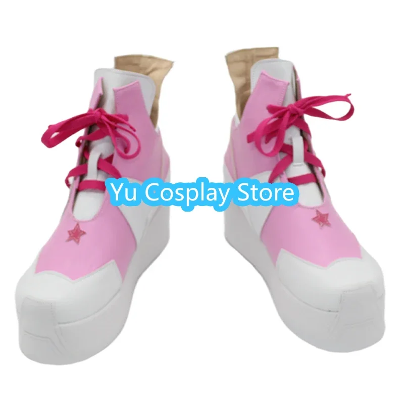 Sakura miko cosplay sapatos de couro do plutônio botas de carnaval de halloween vtuber cosplay prop feito sob encomenda