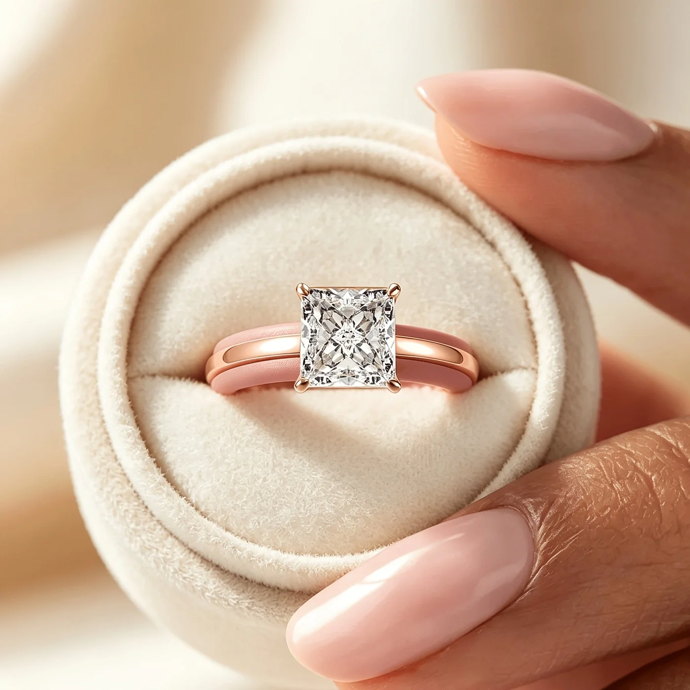 Ladies Square CZ Silicone Wedding Ring,Skin-friendly and comfortable，Engagement Stackable Finger Rings Gift