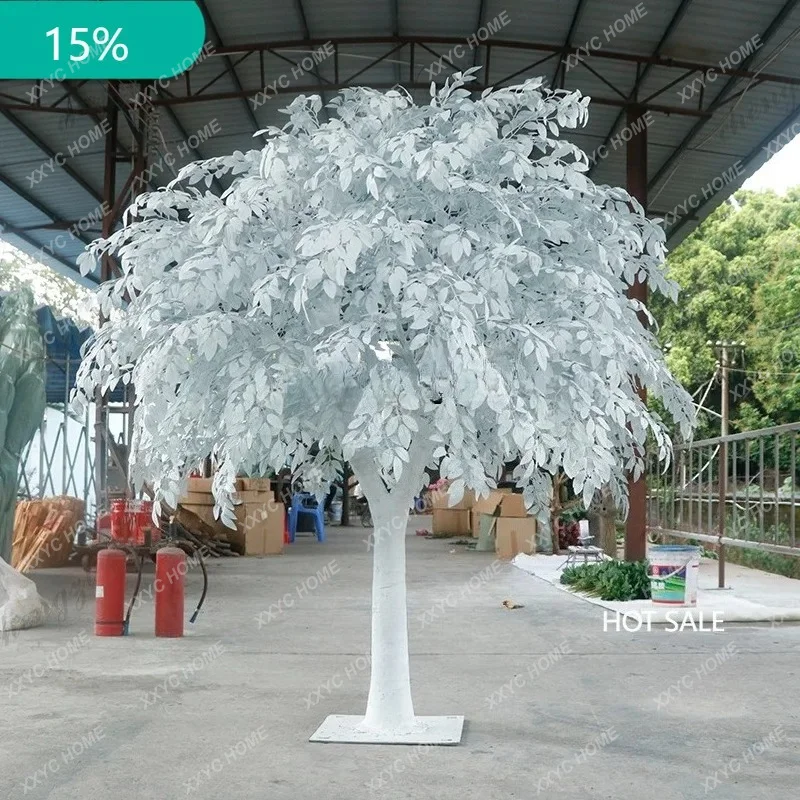 XX Simulation Banyan Tree Wishing Tree Hotel Indoor and Outdoor Landscaping Green Plants Wedding Window