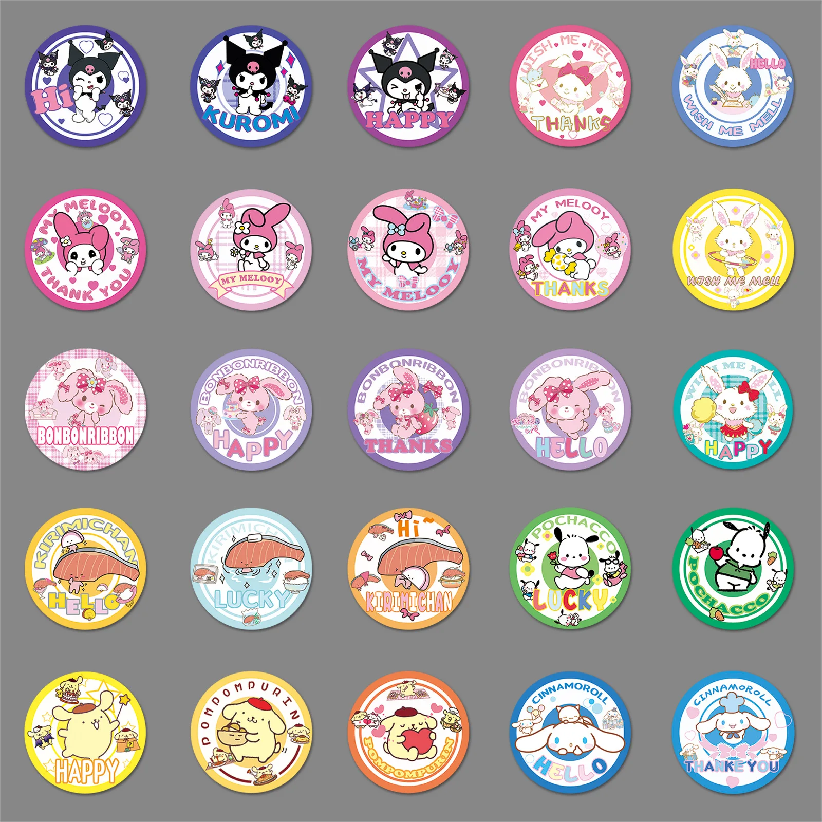 10/50 SZTUK Naklejek Sanrio Graffiti Kawaii Pompompurin Kreskówkowe Naklejki DIY na Laptop Telefon Gitarę Deskorolkę Wodoodporne