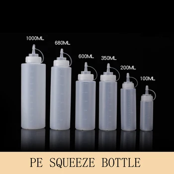 토마토 샐러드 소스 플라스틱 지적 조미료 병 압착 데스크탑 조미료 병 다기능 주방 용품