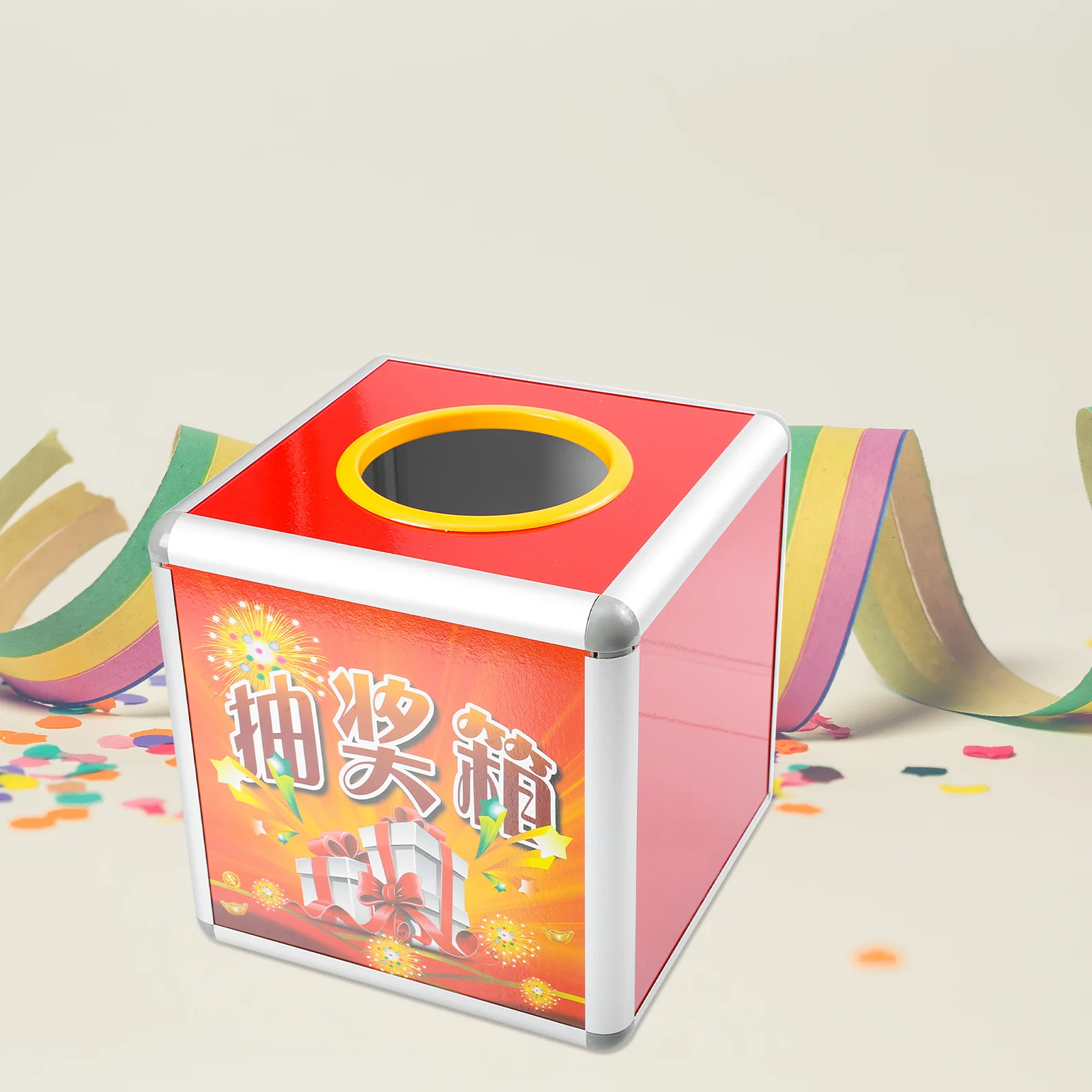 1 pz scatola da disegno in lega di alluminio robusto supporto della lotteria invisibile per la raccolta dei lotteria di Raffles Donations Collection uso promozionale