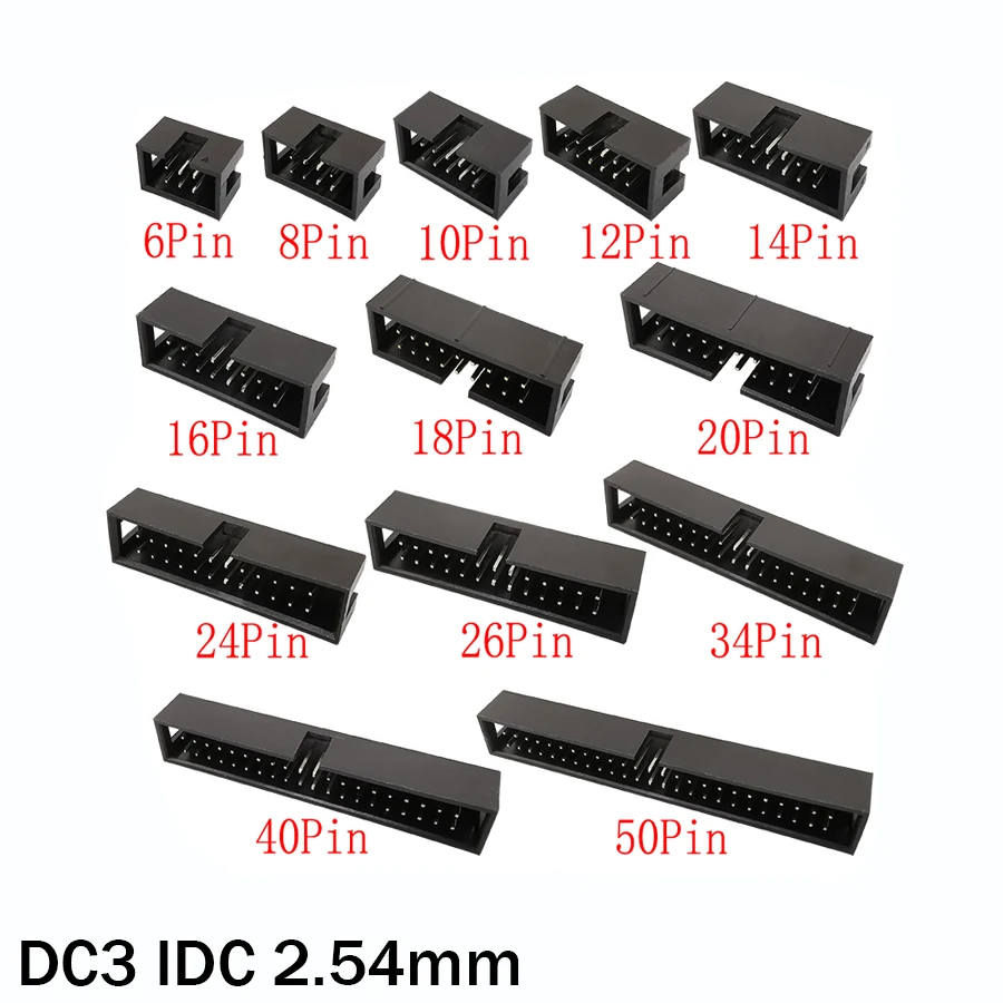 Pitch Male Socket Pin Header Connector Straight Pin Boxed  Double-Spaced Header Connectors