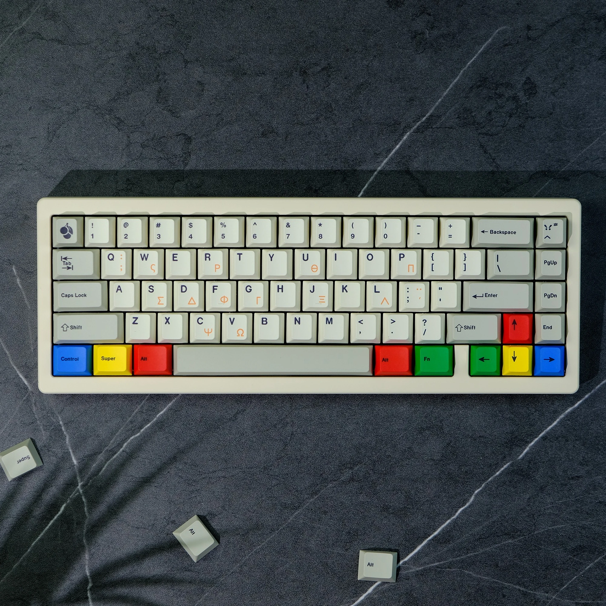 

184 Keys GMK RGBY Retro Grey White Greek Keycaps Cherry Profile PBT Dye Sublimation Key Caps For MX Switch Mechanical Keyboard