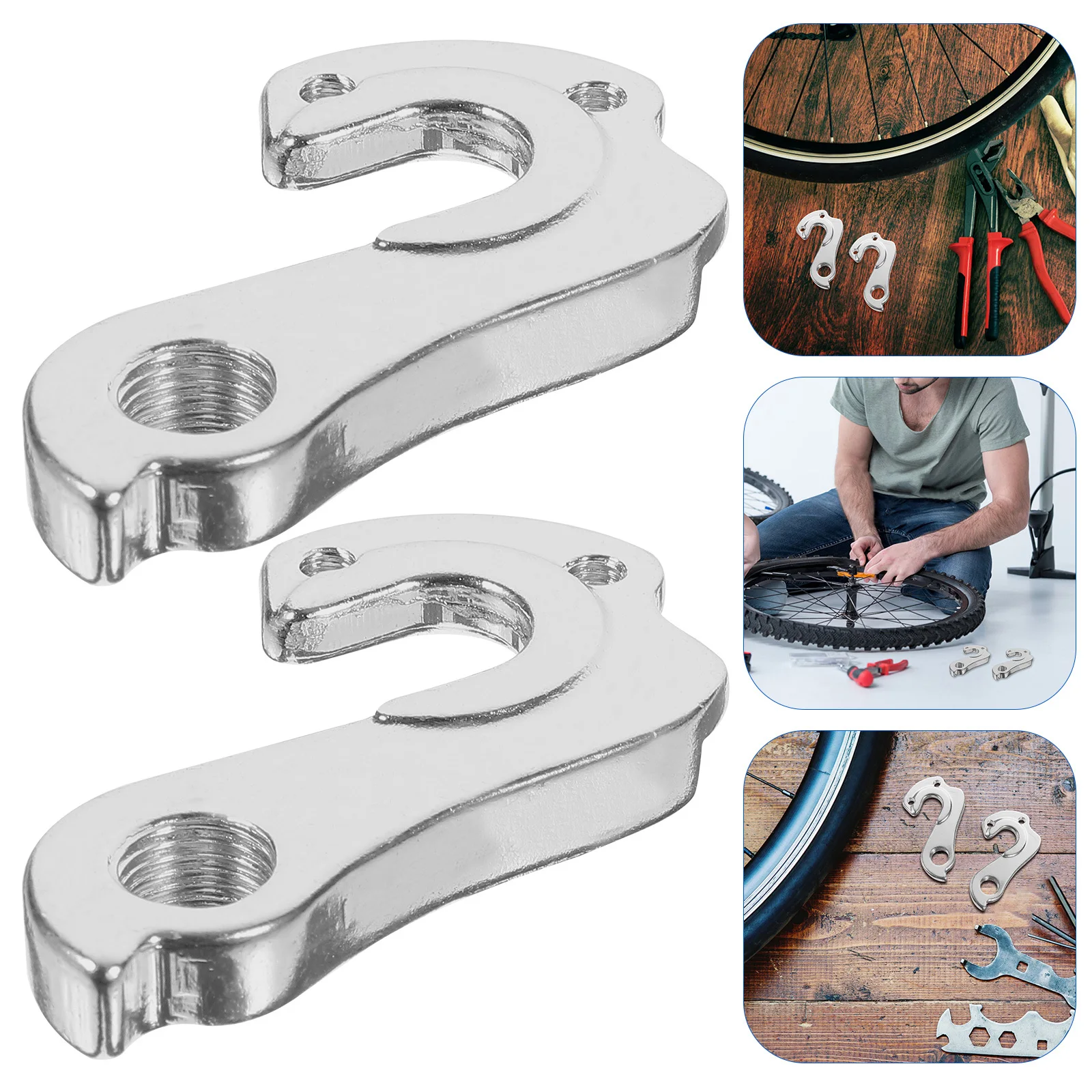 2Pcs Bike Rear Derailleur Hanger Alloy Frame Tail Hook Universal Alloy Rear Derailleur Hangers Replacement Parts