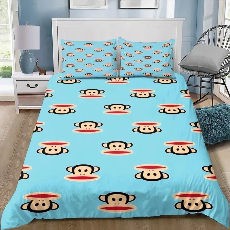 Frank Cartoon Monkey All Season Duvet Cover Comforter Bedding Set Soft Quilt Cover and Pillowcases Single/Double/Queen/King