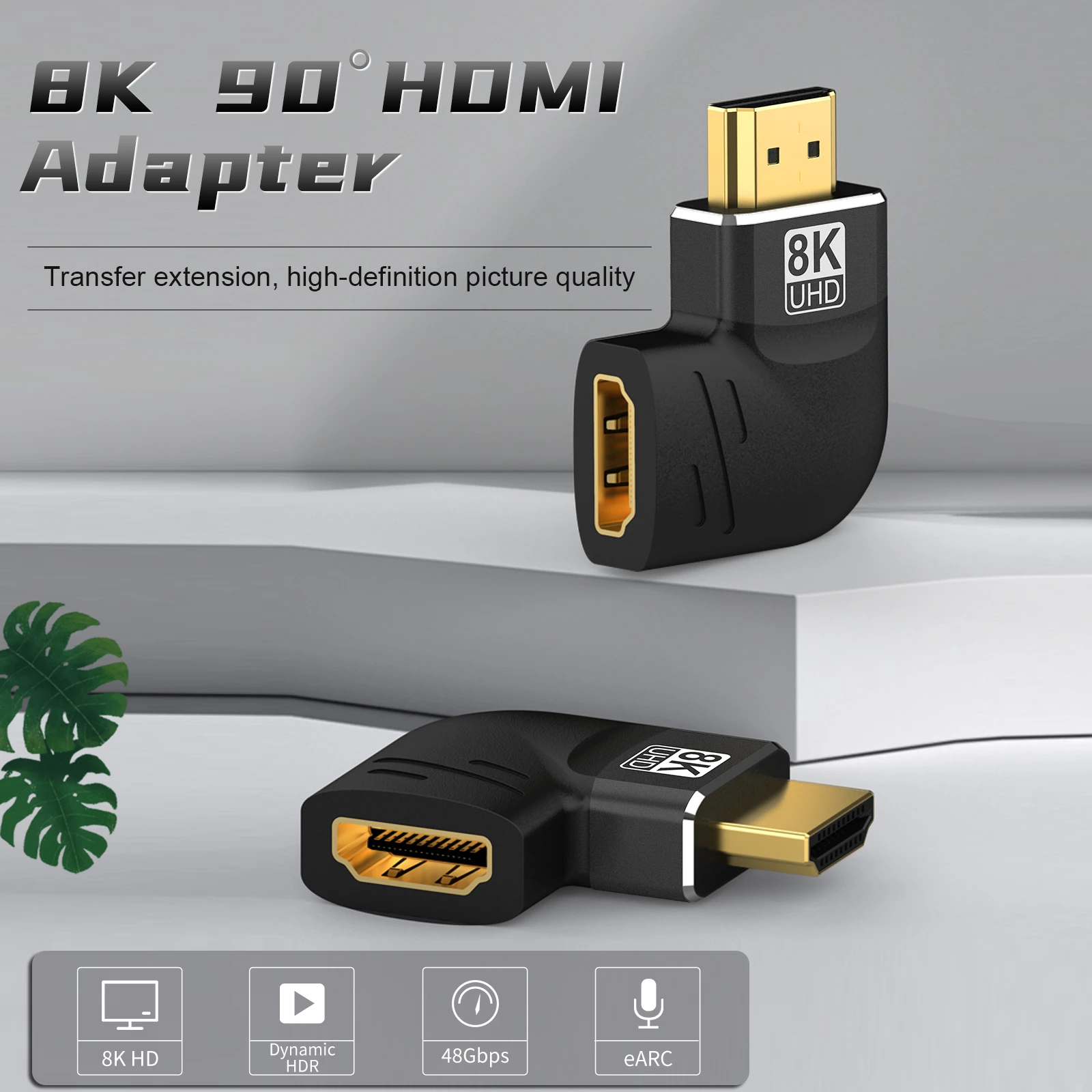 HDMI-Adapter 2.1 Stecker auf Buchse Extender kompatibel 8K 60Hz 4K 120Hz 48Gbps HDR Video für Sony PS5 Laptop HD TV Projetor Adapter – Detail 5