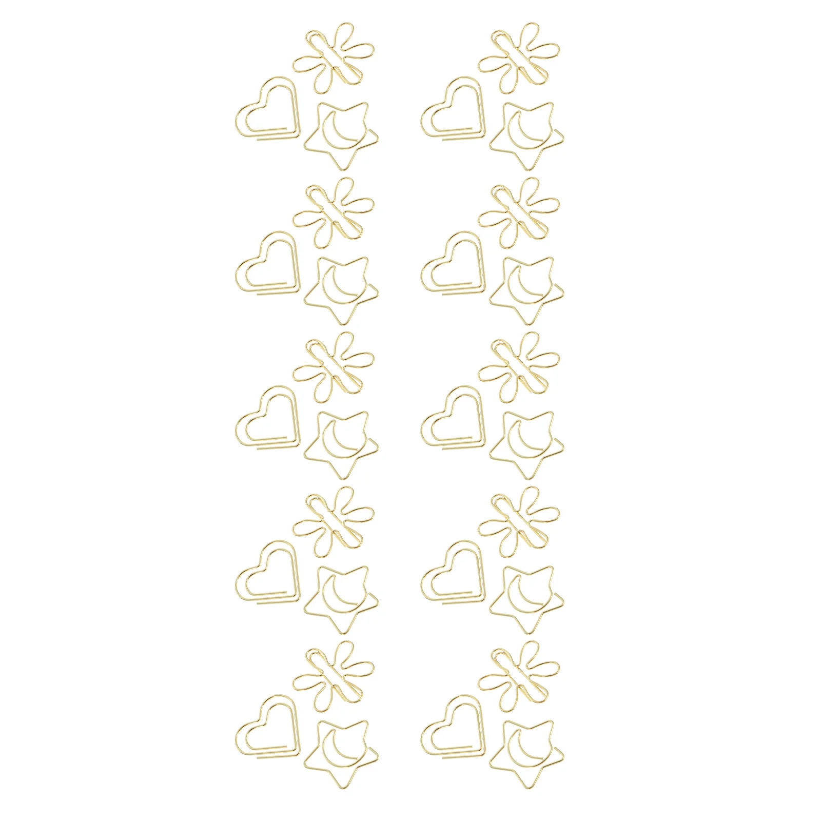 30Pcs Metal Paperclips Decorative Gold Desk Accessories High Durability Fine Workmanship Good Texture Practical for Homework