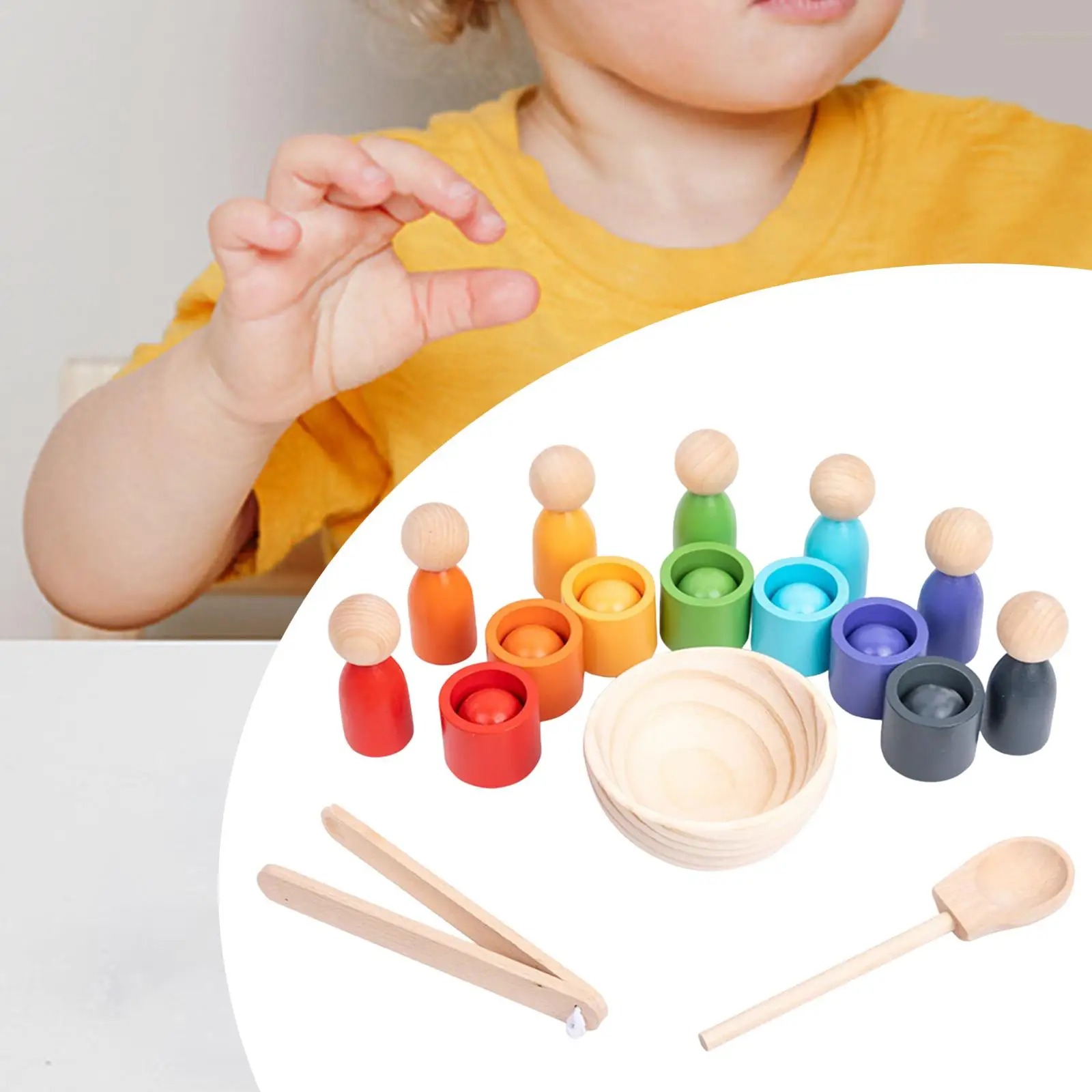 Balles en tasses pour bébé Montessori, 7 Classification, jouets sensoriels préscolaires, entraînement, jeu logique, motricité Fine