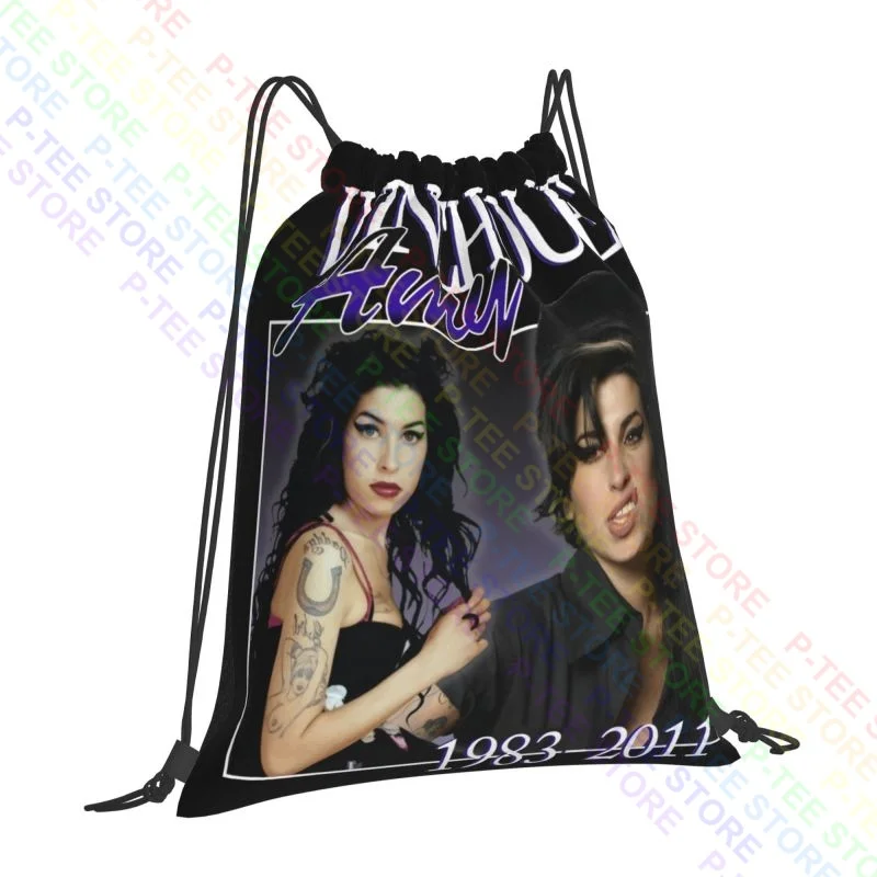 Amy Winehouse Drawstring Bags Gym Bag Cute Creative Personalised Bags For Travel