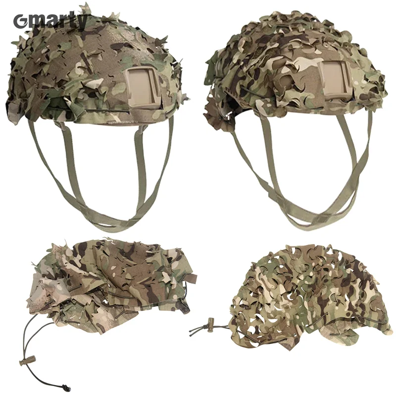 3D Camo Laser Cut Leaf Shape Airsoft Helmet Cover Mesh Helmet Cloth Paintball Paratrooper Hunting Airsoft Helmet Accessories