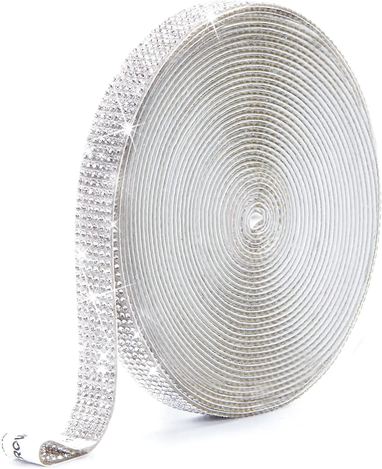 GREAT&LUCKY Self Adhesive Crystal Rhinestone Ribbon Strips, 5 Yard DIY Diamond Bling Ribbon Stickers Rhinestone Tape Roll for C
