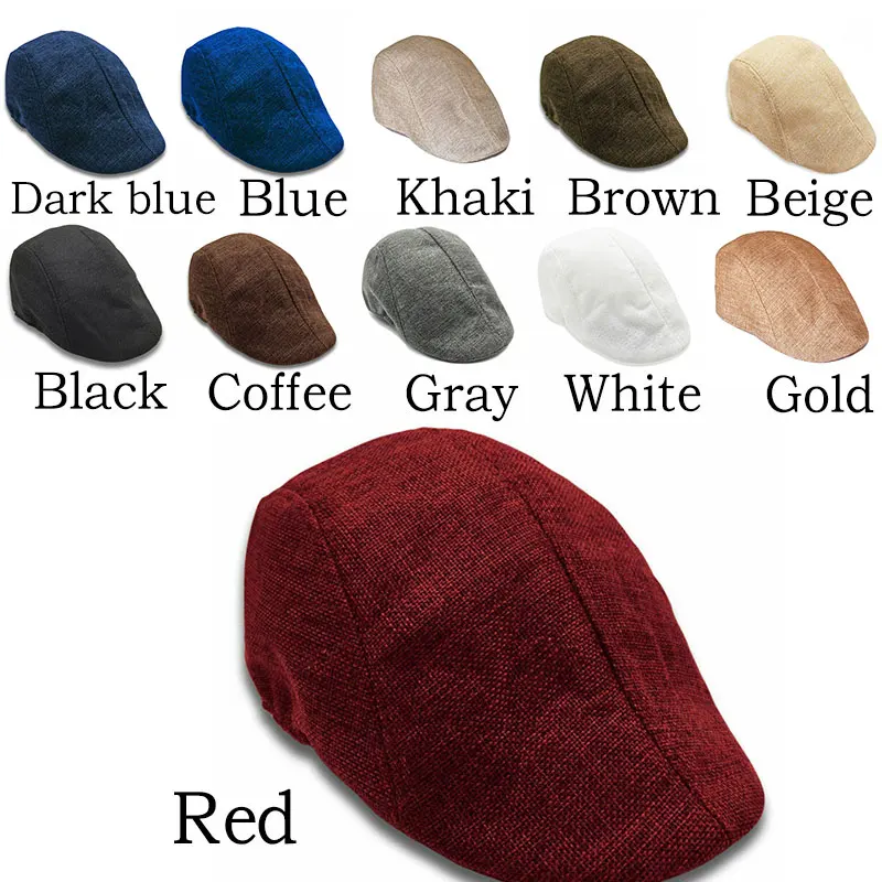 Men Berets Cap British Style 2024 New Autumn Summer Linen Hats Fashion Flat Caps Classic Vintage Gatsby Cabbie Cap Chapeau Homme