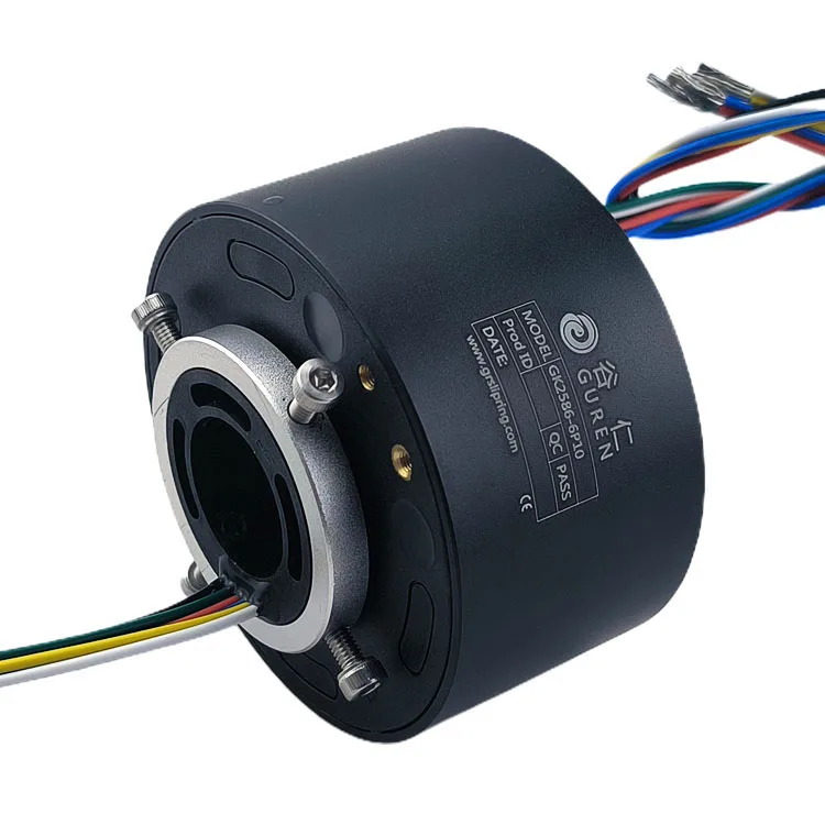 Electric Slip Ring 6 Circuits Hollow Rotation for Crane Robot Medical Equipment