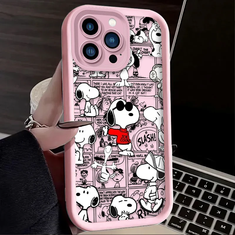 Cute Snoopy Vintage Comic Style Soft Phone Case for IPhone 17 Air 16 16E 15 14 13 12 11 Pro Max X XS X S Max XR SE 2020 SE4 7 8 view 3