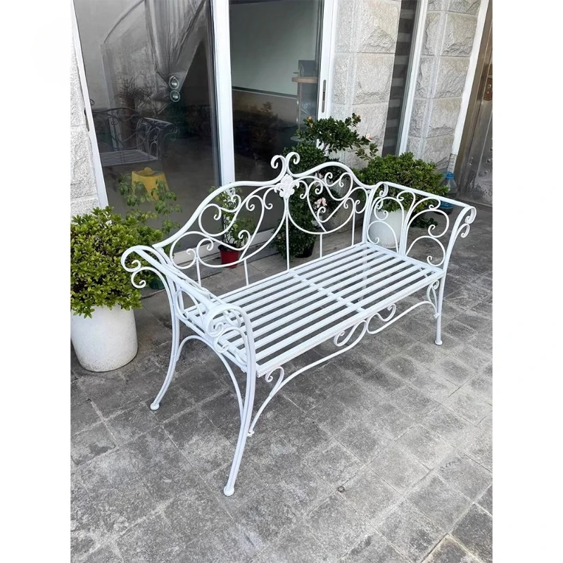 Fashionable wrought iron sofa, double chair, park bench, garden balcony, outdoor patio terrace lounge chair,