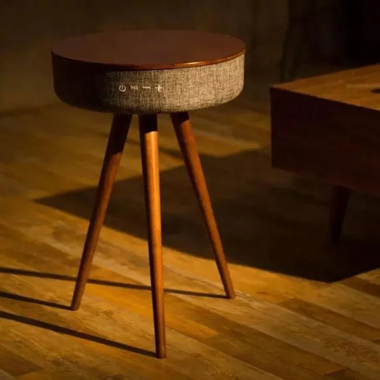 Accept Drop Shipping Home Theater System Speaker Wireless Charging Wooden Table Speaker Bluetooth Wireless Speakers