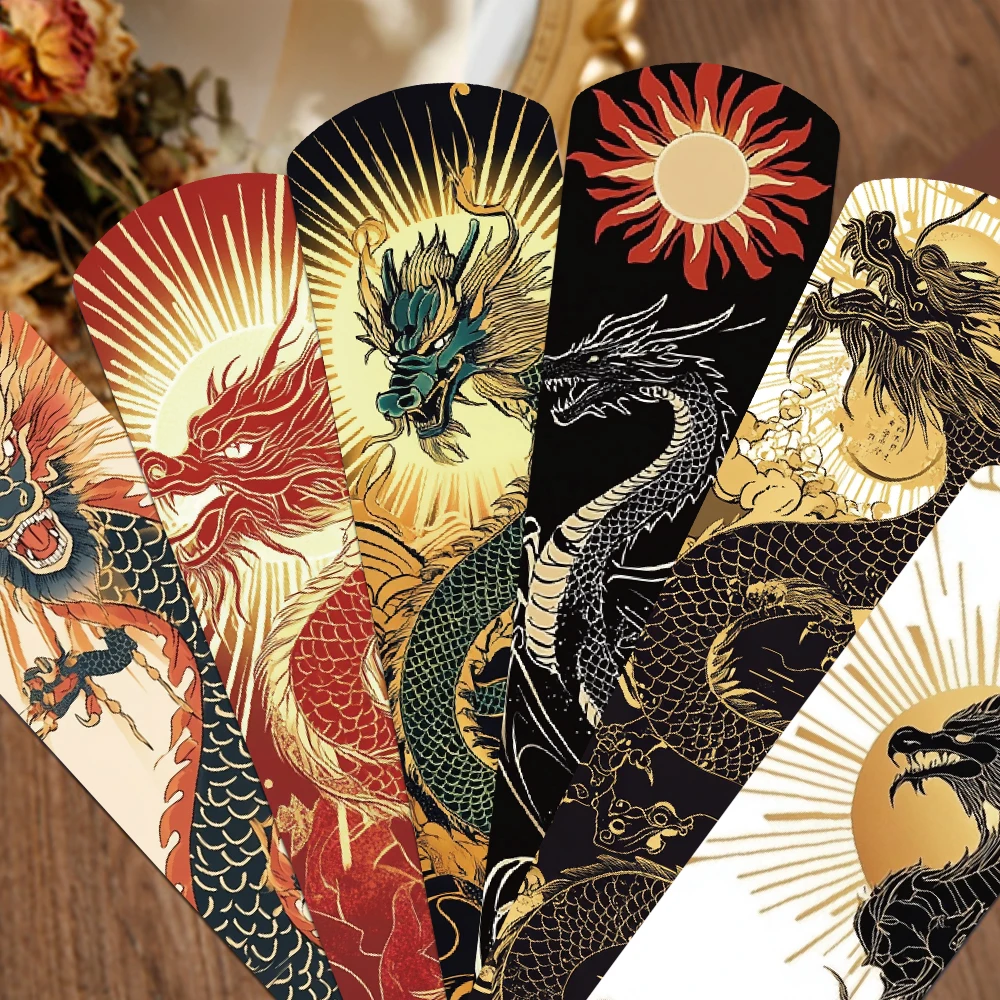 30 قطعة الإشارات المرجعية التنين الصيني غير النظامية صفحات القراءة الكتب الموسومة اللوازم المكتبية المدرسية DIY الإشارات المرجعية الإبداعية الجمالية