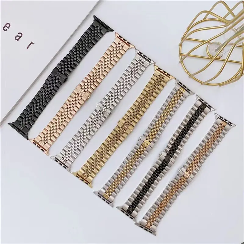 Stainless Steel Strap For Apple Watch Band 40mm 44mm 42mm 45mm 49mm Luxury Metal Bracelet for IWatch Series 1 2 3 4 5 6 7 8 SE