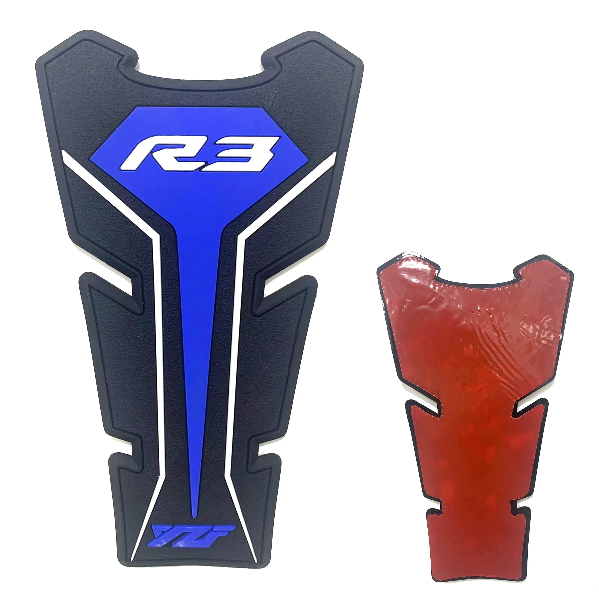 Para Yamaha YZF-R3 YZFR3 YZF R3 ﻿ Almofada de tração do tanque da motocicleta protetor de borracha lateral adesivo decalque 2019 2020 2021 2022 2023 2024