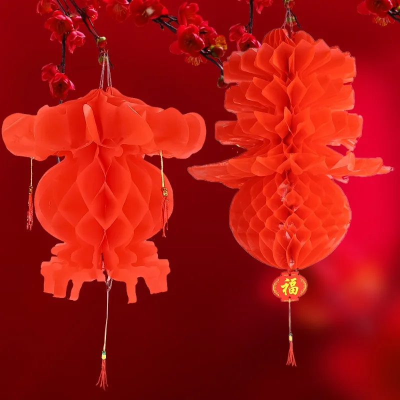 Spring Festival Lanterns Multisize Traditional Chinese Red Lantern Waterproof Festival Lanterns Chinese New Year Decoration