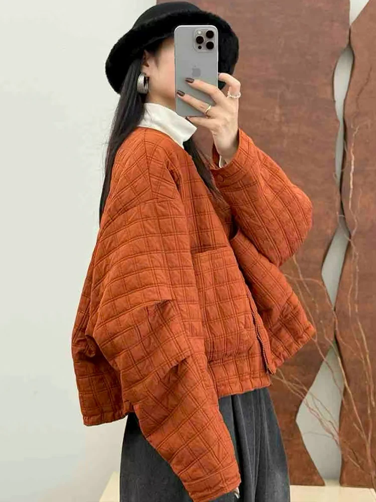 Amax LuluE 2025 Winter Coats Womens Leisure Warm Quilted Jackets Females Loose Vintage Thicken Parkas Classic O Neck Outerwear