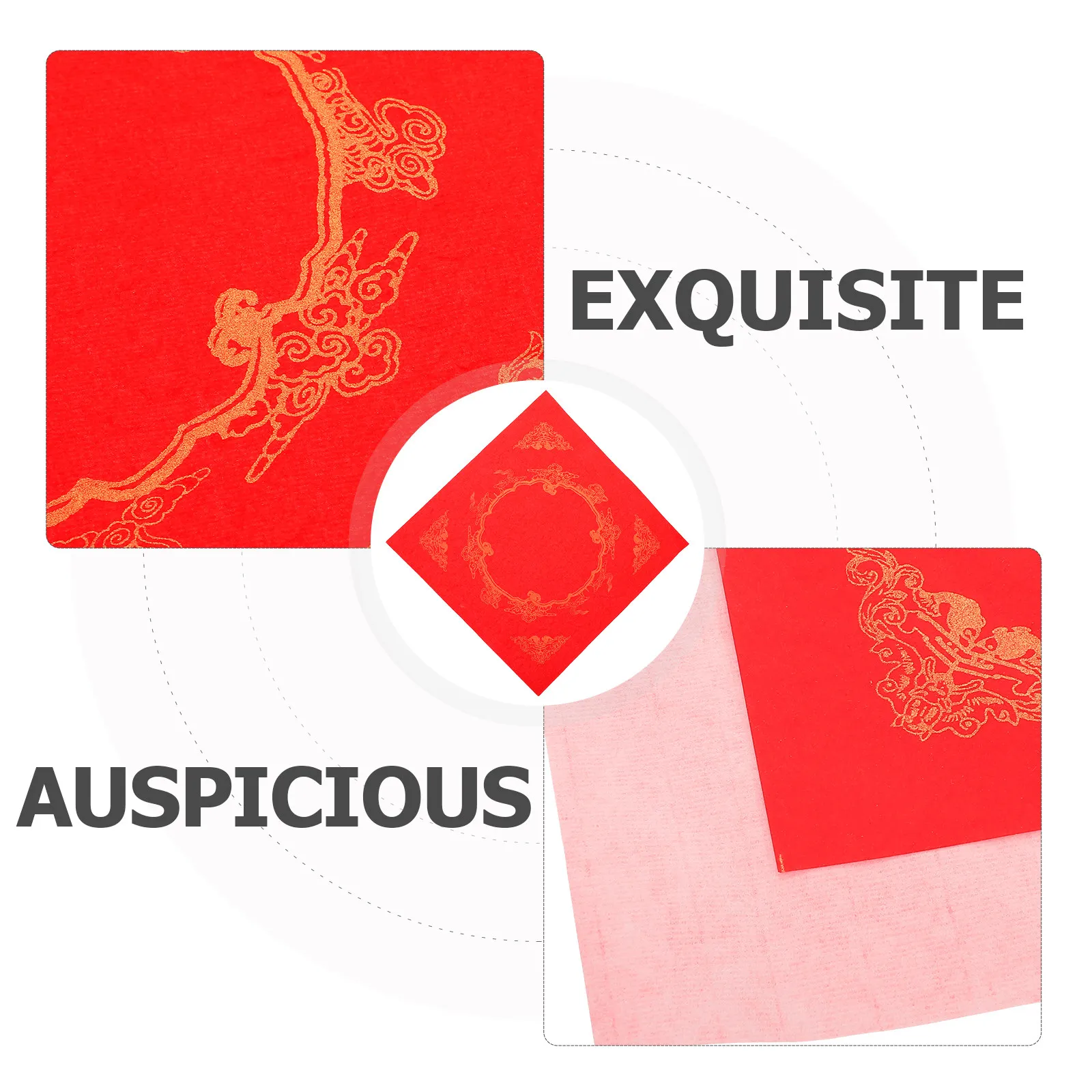 20Sheet Red Rice Paper Chinese Calligraphy Xuan Paper Blank Fu Character Spring Festival Couplets New Year Decor