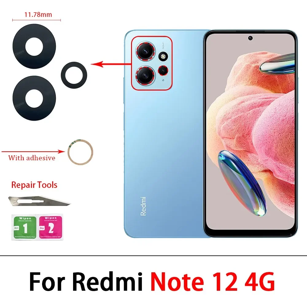 10Pcs, Camera Glass Lens Back Rear Camera Glass Lens For Redmi Note 10 10s 11 12 13 Pro Plus 4G 5G With Adhesive