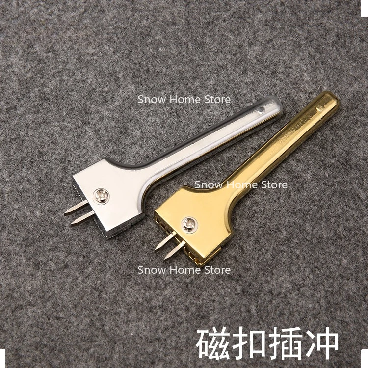DIY Handmade Leather Goods Magnetic Buckle Installation Chop, Adjustable Fork Punch, Leather Punching Tool