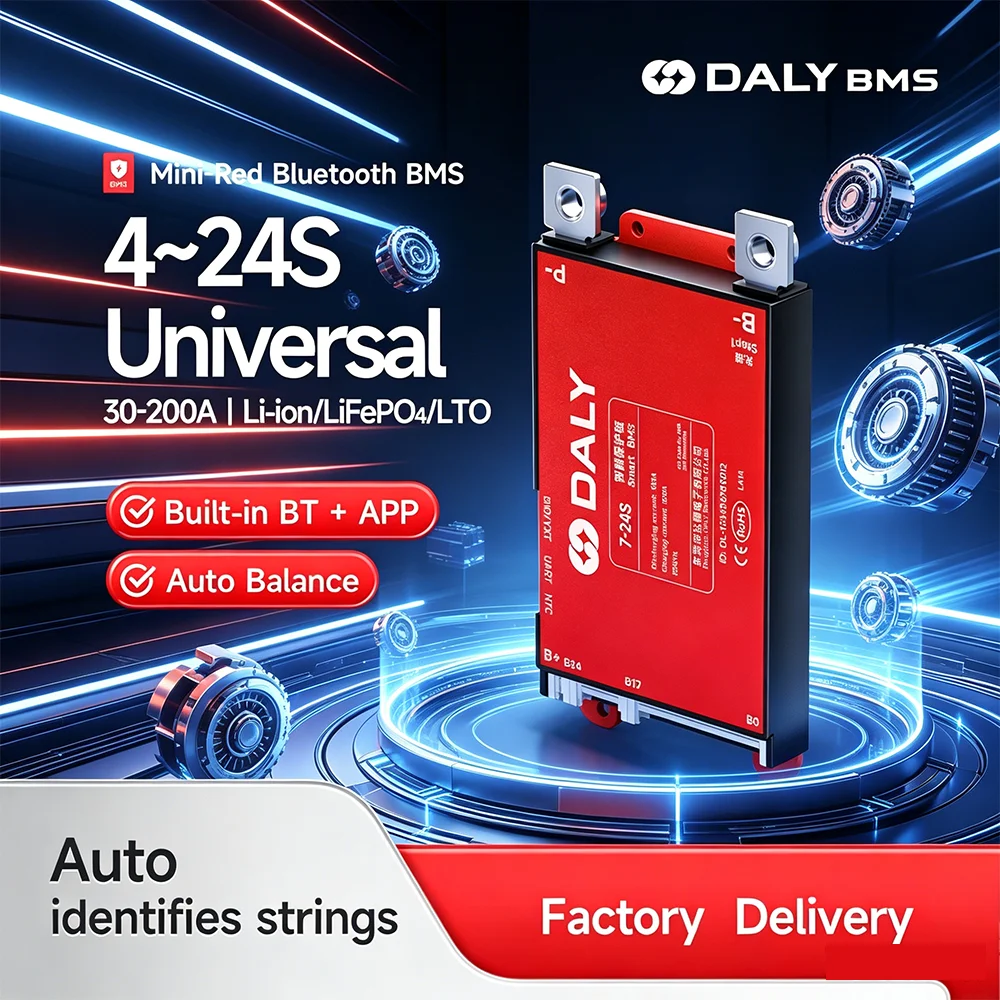 Daly Smart BMS Lifepo4 4S  Li-Ion LTO 30A 40A 60A 80A 100A 150A 200A 4S 6S 8S 12S 13S 14S 16S 17S 20S 24S Bluetooth UART BMS Bat