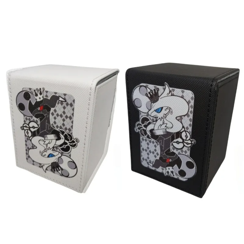 

Pokemon Reshiram Zekrom Animation Characters Self Made Leather Card Storage Box Anime Classics Game Collection Cards Toy Gift