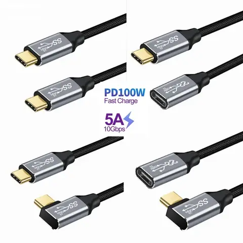3M USB C till Typ C 3.1 Gen2 10Gbps Thunderbolt 3 4K 60Hz PD100W 5A Snabbladdningskabel Sladd För MacBook Pro Steam Deck Samsung 10 best sales generation 2 - №8